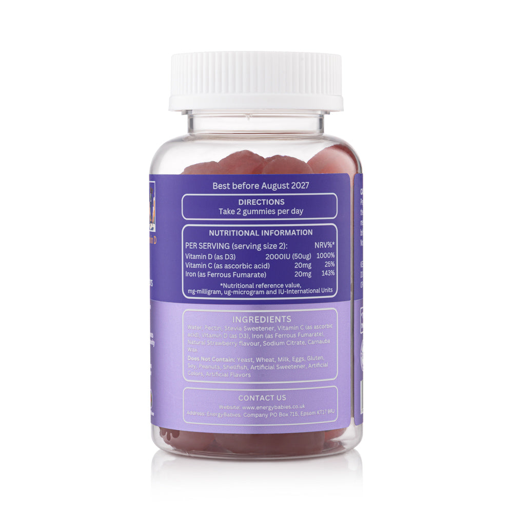 Iron + Vitamin D gummies (6 month supply)